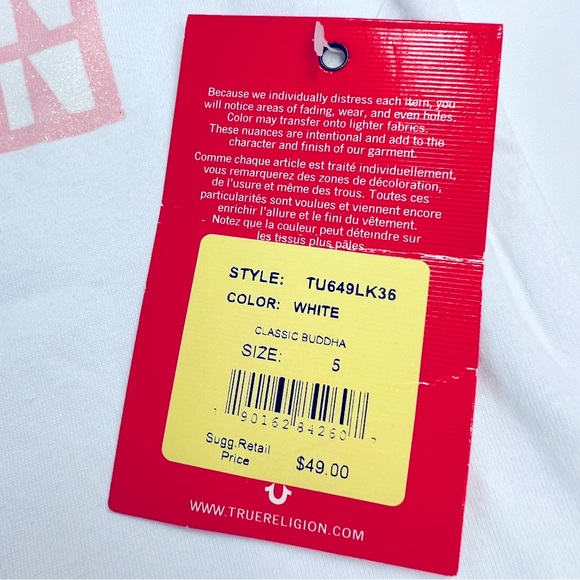 True Religion Girl's Logo Long Sleeve Tee Top 5 NWT - Picture 4 of 6